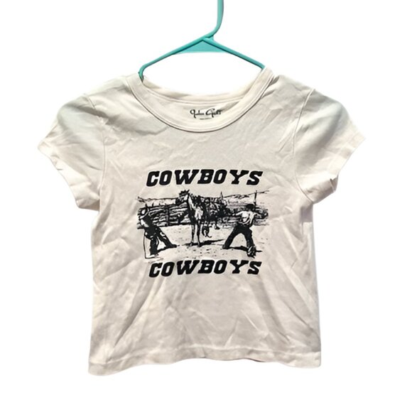 Brandy Melville Tops - Brandy Melville White Cowboys Top Vintage Western Y2K Casual Cowgirl Prairie